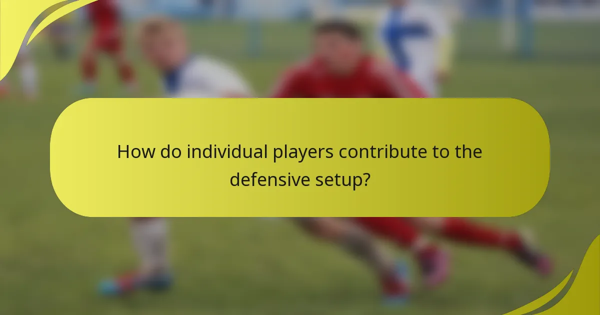 Wie tragen einzelne Spieler zur defensiven Aufstellung bei?
