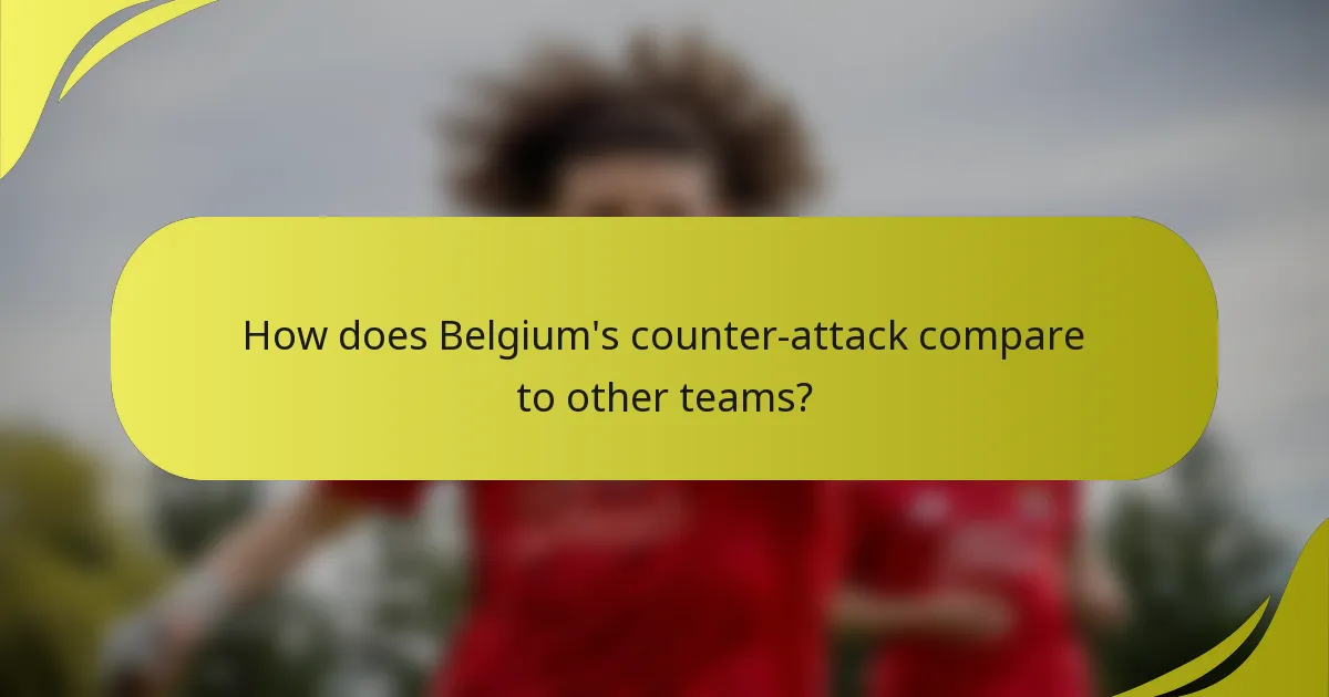 Wie vergleicht sich Belgiens Konterangriff mit anderen Teams?