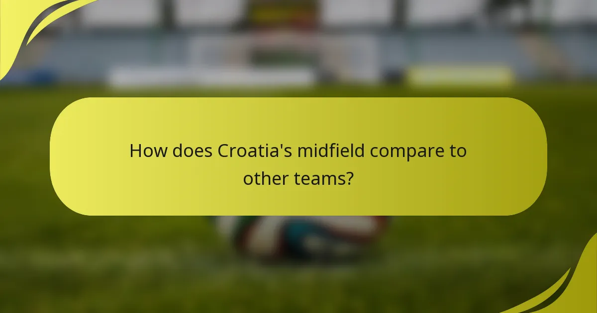 Wie schneidet Kroatiens Mittelfeld im Vergleich zu anderen Teams ab?