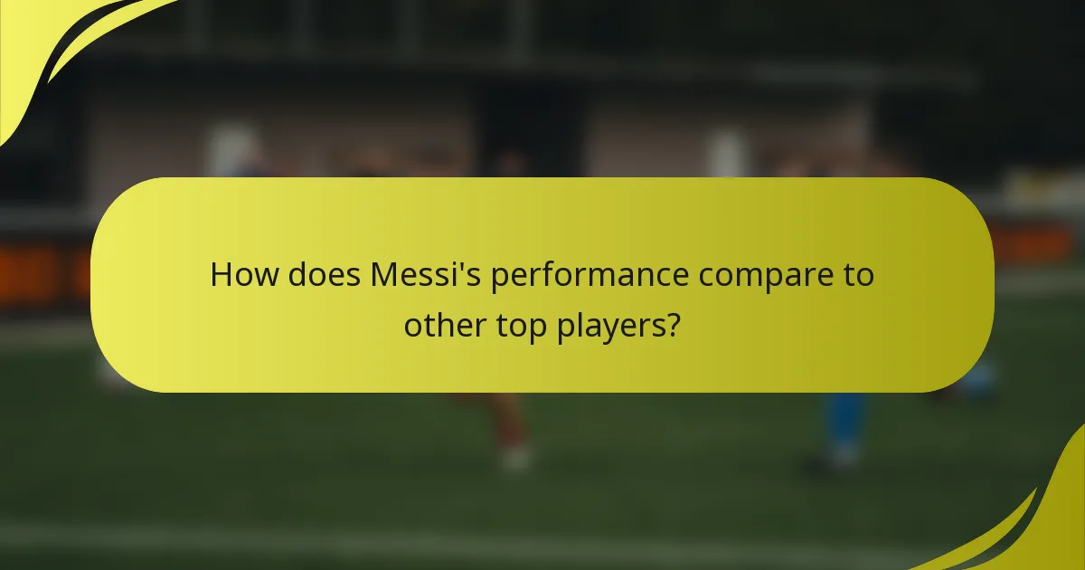 Wie schneidet Messis Leistung im Vergleich zu anderen Top-Spielern ab?