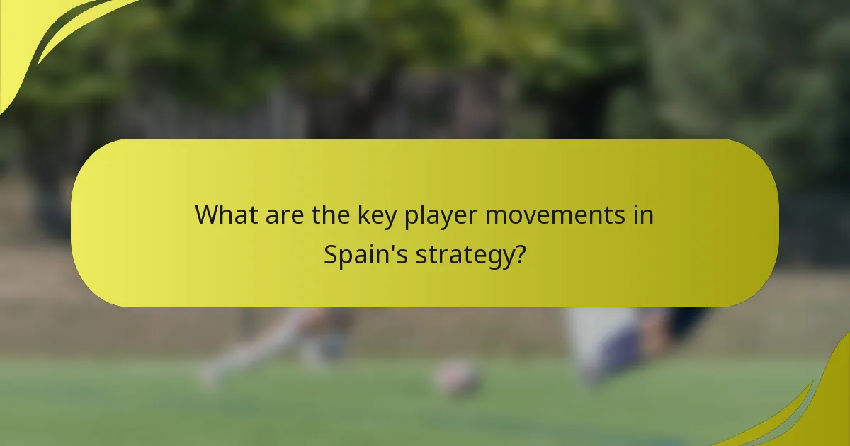 Was sind die Schlüsselbewegungen der Spieler in Spaniens Strategie?