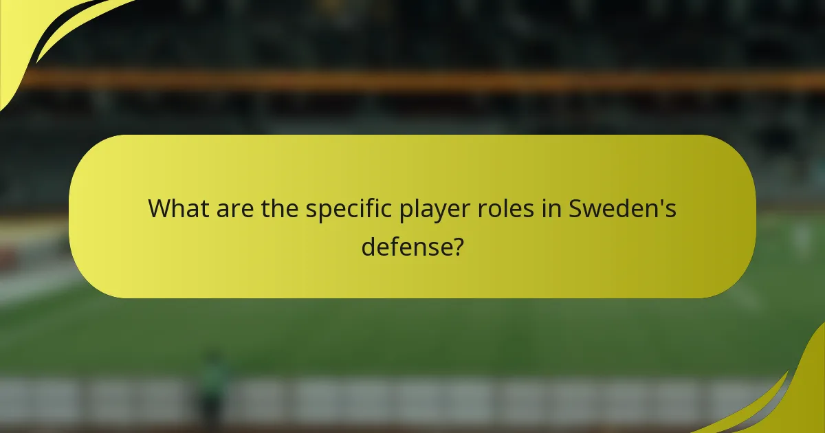 Was sind die spezifischen Spielerrollen in Schwedens Verteidigung?