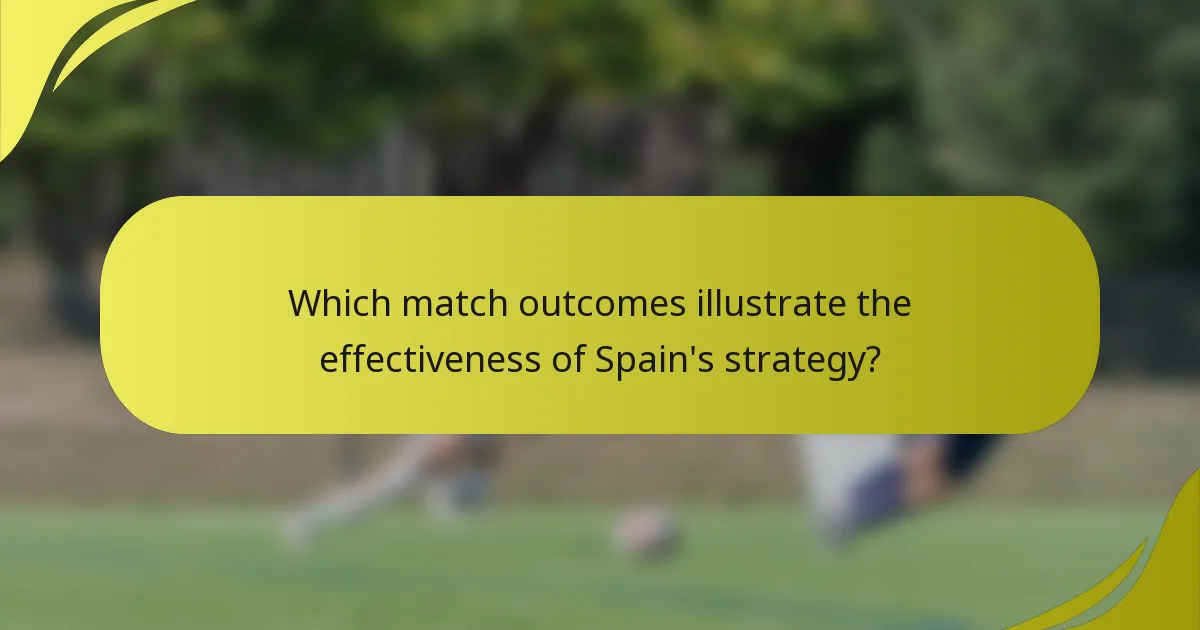 Welche Spielergebnisse veranschaulichen die Effektivität von Spaniens Strategie?